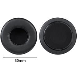 Universele ronde stereokoptelefoonhoes, schuimhoes, oorkappen, vervangingsaccessoires voor hoofdtelefoons-zwart 60mm