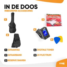 Elektrische gitaar met gitaar versterker - MAX Gigkit - 4/4 - Perfect voor beginners - incl. gitaar stemapparaat, gitaartas en plectrum - Zwart — thumbnail 3