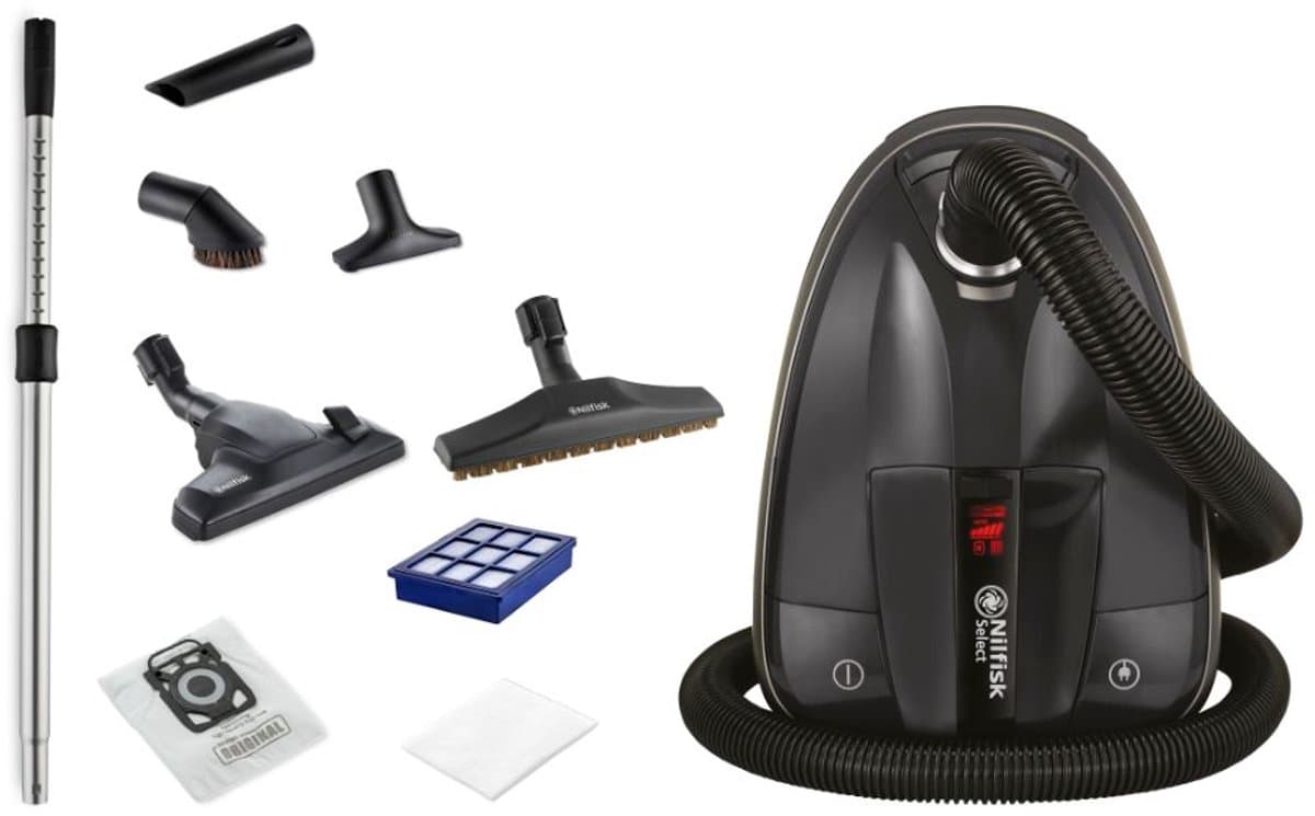 Nilfisk Select Superior – Energiezuinige stofzuiger met zak, 650 W motor, HEPA 13-filter, stille werking en complete accessoireset — afbeelding 1