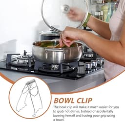 Gripper Bowl - Roestvrijstalen komklemmen - Plate Holder - Houten handvat - Opvouwbaar - Roestvrij staal - Hittebestendig - Geschikt voor het verwijderen van voedsel uit ovens, airfryers, magnetrons en stoompannen - Zilver — thumbnail 15