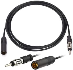 Autoradio antennekabel FM/AM met DIN-plug – coaxiale verlengkabel voor auto – 75 Ohm – Zwart — thumbnail 1