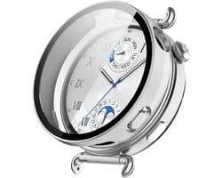 Stravo Screen protector case voor Huawei Watch GT 6 - 41mm - Full Cover Hard Case / Beschermend Hoesje - Zilver - HUAWEI WATCH GT6 41mm screenprotectors