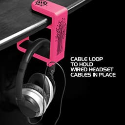 Hooftelefoonhouder voor PC Gaming - Onder Bureau Klem met 360 Draaibare Arm - Universele Hoofdtelefoonstandaard met Kabel Organizer — thumbnail 3