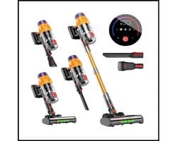 Steelstofzuiger Snoerloos 550W - Handstofzuiger - 50KPa Zuigkracht - LED Touchscreen - Uitneembare Accu - Lichtgewicht Draadloze Stofzuiger - 40 Min Werktijd - 3 Zuigstanden