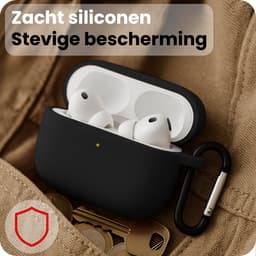 Hoes - Geschikt voor Apple Airpods Pro 3 - Siliconen Hoesje met Clip - Silicone Case Cover - Zwart — thumbnail 4