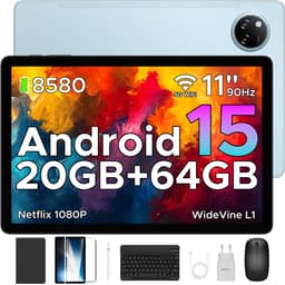 DOOGEE TAB A9+ VIP - Tablet - 20GB RAM +64GB ROM /2TB TF - 11 Inth + 90Hz IPS - Android 15 - 8580 mAh - Unisoc T7200 - 5Gz WiFi - Dubbele luidsprekers - Muis/toetsenbord/hoesje/geharde film - Blauw — thumbnail 1