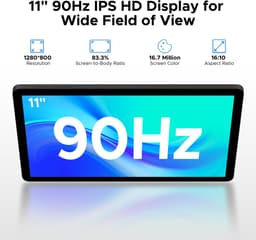 DOOGEE Tab A9 Pro+ Android 15-tablet met toetsenbord 11-inch scherm + 90 Hz verversingssnelheid 6 GB RAM + 128 GB opslagruimte 8580 mAh-batterij Octa-Core T7200-processor 13 MP-camera,Zwart — thumbnail 4