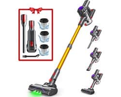 VACTechPro Steelstofzuiger Draadloos - 35000Pa - 35 Minuten - 6 in 1 - Afneembare Batterij