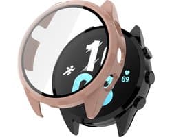 Stravo Screen protector case voor Garmin Forerunner 165 - Full Cover Hard Case / Beschermend Hoesje - Roze - Garmin Smartwatch screenprotectors