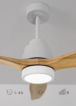 CREATE - Plafondventilator 40W silent 100% hout - Wit / Licht hout - Ø112cm - Met licht - WIFI + Afstandsbediening - WIND STYLANCE — thumbnail 5