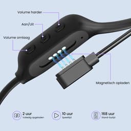 Langsdom Bone Conduction Headphone - Sportoordopjes - Koptelefoon - Sport oortjes - Open-ear - Bluetooth - IPX8 Waterbestendig - Draadloos - 32GB interne geheugenkaart — thumbnail 2