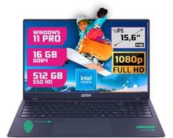 GMR - 15.6 Inch Full HD Laptop - Intel N95 - 16GB DDR4 RAM - 512GB SSD - Windows 11 Pro voor Thuis, Office en Studie notebook
