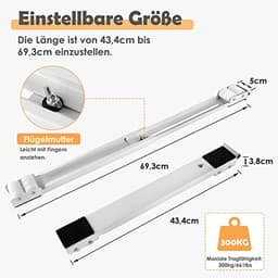 Set van 2 wasmachine-onderstellen met wielen, 300 kg draagkracht, meubelroller met remmen, ideaal voor vervoer van wasmachine, koelkast, droger, vaatwasser en meer — thumbnail 2