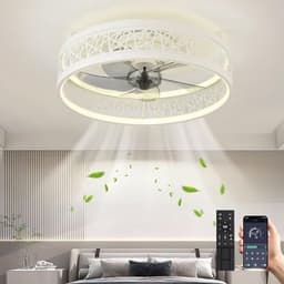 Moderne Plafondventilator met Dimbare LED Verlichting en Afstandsbediening voor Woonkamer en Slaapkamer — thumbnail 2