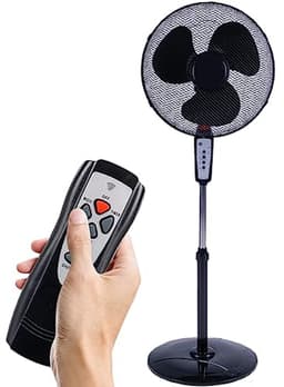 Zwarte Staande Ventilator met Afstandsbediening, 50W, 3 Snelheden en Timerfunctie — thumbnail 5