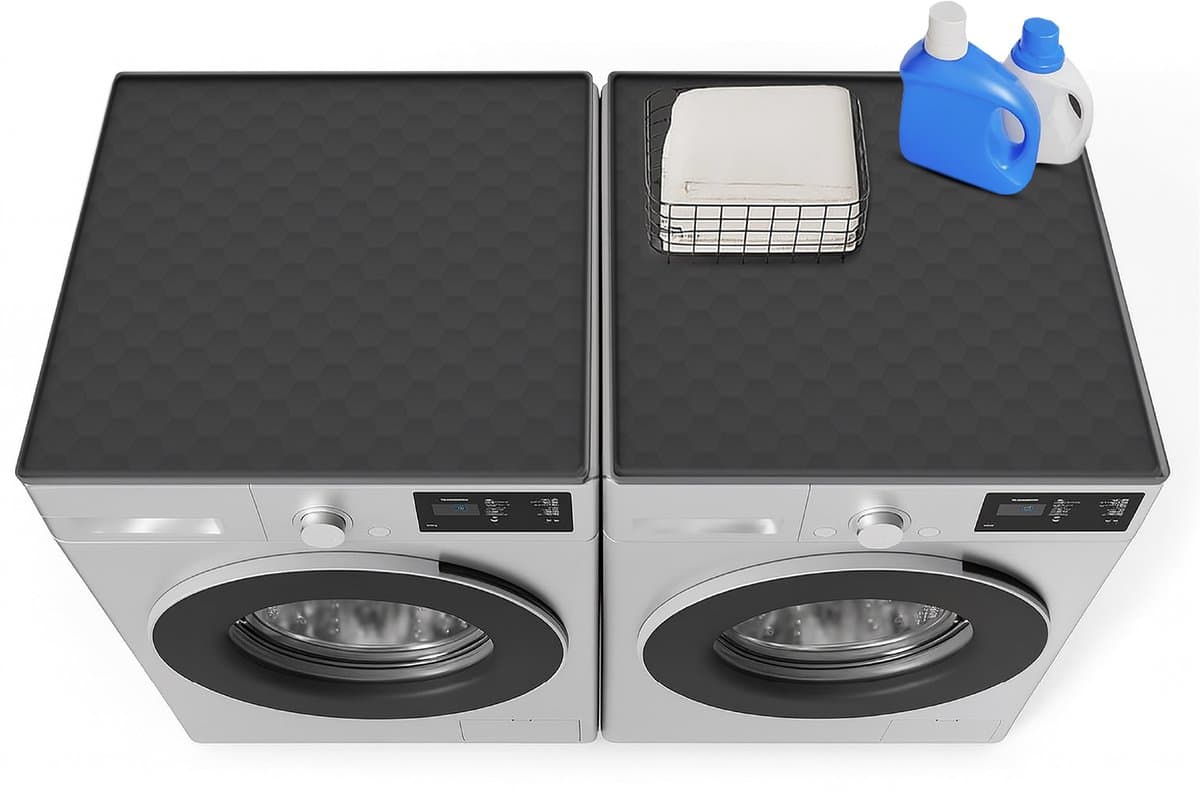KOJY Anti-slip Wasmachine Dempers Topmat – Wasmachine Verhoger - Trillingsdempend & Kraswerend – Zwart – Voor Wasmachine en Droger — afbeelding 1