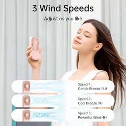 Mini Draagbare Ventilator - USB Oplaadbare Wimperventilator met 3 Snelheden - Ideaal voor Kantoor, Reizen en Make-up — thumbnail 1