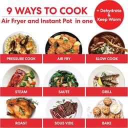 5,7 l Elektrische Multikoker met Airfryer - 11-in-1 Snelkookpan, Slowcooker, Stoompan en Grill — thumbnail 9
