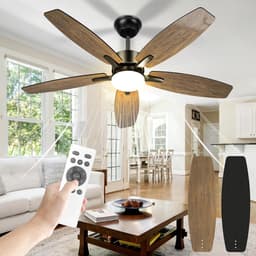106cm plafondventilator met verlichting en afstandsbediening - Stil en omkeerbaar voor slaapkamer en woonkamer — thumbnail 2
