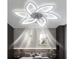 6 Sterren Plafondlamp Met Ventilator - Wit - Met Afstandsbediening - Smart lamp - Dimbaar Met App - 6 Standen Ventilator - Woonkamerlamp - Moderne lamp - Plafoniere — afbeelding 1