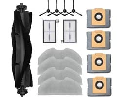 15 Stuks Accessoires geschikt voor Eufy Clean X8 Pro - Stofzuiger onderdeel - 1 hoofdborstel, 4 zijborstels, 2 wasbaar filters, 4 doeken, 4 stofzaken