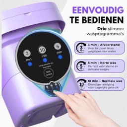 Boncy® Premium Mini Wasmachine met centrifuge - 11L Paars - Compacte Opvouwbare Miniwasmachine - Kleine Wasmachine Opvouwbaar - Ideaal voor Camping Apartement Kamer of Reizen - 4 kg + — thumbnail 3