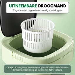 Boncy® Premium Mini Wasmachine met centrifuge - 11L Groen - Compacte Opvouwbare Miniwasmachine - Kleine Wasmachine Opvouwbaar - Ideaal voor Camping Apartement Kamer of Reizen - 4 kg + — thumbnail 2