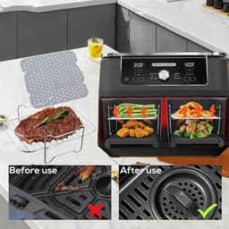 JeiibrZui Airfryer Rek - Multifunctioneel Rek - Geschikt Voor Alle Grills Gemaakt Van Roestvrij Staal - 6 Stuk - Universeel Grillen Zilver — thumbnail 6