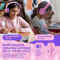 Koptelefoon kinderen met draad - Kinderkoptelefoon - Bedrade hoofdtelefoon - Veilig volume - School - Tablet - Laptop - Reizen - Muziek luisteren — thumbnail 4