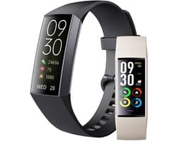 Siltcon® Activity Tracker Pro – Stappenteller Horloge - Hartslagmeter – Bloeddrukmeter - Slaapmonitor - Saturatiemeter – Sporthorloge – Smartwatch Dames, Heren & Kinderen - Universeel - RVS - Elke pols - Incl. 2 Bandjes