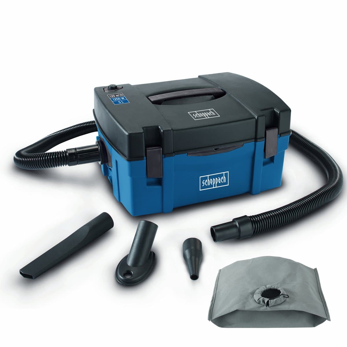 Scheppach 3-in-1 Stofzuiger HD2P - 1250W - Stofzuigen, stofafzuiger & blazer - Incl. stofzak & blaas- en zuigaccessoires - 5L inhoud — afbeelding 1