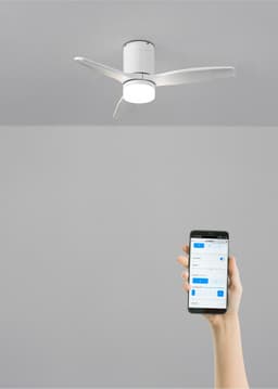 CREATE - Stille 40W plafondventilator met technische ABS bladen (Ø112cm) (ruimtes ≤10m²) - Wit - Met licht - WIFI + Afstandsbediening - WIND CALM — thumbnail 4