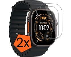 Screenprotector - 2 Stuks - Geschikt voor Apple Watch Ultra 3 (49 mm) - Sterk & Shockproof - Tempered Glass - Gehard Glas - Beschermglas Screen - Bescherm Protector - Cover voor Smartwatch