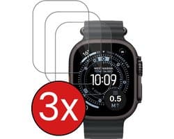 Screenprotector - 3 Stuks - Geschikt voor Apple Watch Ultra 3 (49 mm) - Sterk & Shockproof - Tempered Glass - Gehard Glas - Beschermglas Screen Cover - Bescherm Protector voor Smartwatch