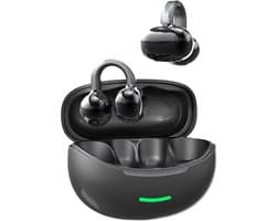 Draadloze oordopjes met Oorclip Zwart - Geschikt voor Apple en Android - Bluetooth 5.4 - Draadloze oortje Bluetooth - Sport Oordopjes - Bluetooth Oordopjes - Draadloze Oordopjes - Oortjes Draadloos - In-Ear Oordopjes - Model W18