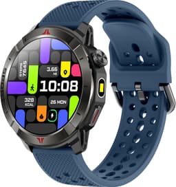 Knobbout Outdoor GPS Smartwatch – 1.43” AMOLED Scherm (466×466) – Bluetooth Bellen – Always-On Display (AOD)-Dubbele Frequentie + 6-Satelliet Locatie – Kompas, Hoogtemeter, Barometer – 100+ Sportmodi – IP68 Waterdicht – 10 Dagen Batterijduur- Blauw — thumbnail 1