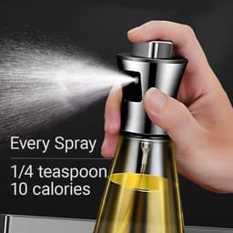Olieverstuiver - Huishoudelijke vernevelaar, roestvrijstalen olieverstuiver van voedingskwaliteit - Zilver - Keukenverstuiver - Glazen oliedispenser - Geschikt voor keuken, airfryer, barbecue - Conisch — thumbnail 4