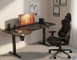 VDD Gaming - Bureau - Game Desk - Zit Sta Bureau - Elektrisch in Hoogte Verstelbaar - Zit-sta Bureau - Game Bureau - Gaming Desk - Computer Tafel - 160 x 75 cm - Zwart - Maximale hoogte 120 cm — thumbnail 3