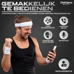 EMS Pro Bone Conduction Headphone - Draadloze Open Ear Sport Oordopjes - Waterbestendige Oortjes Draadloos - Koptelefoon - Hoofdtelefoon — thumbnail 3