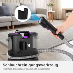 Waszuiger en Tapijtreiniger met Sterke Zuigkracht - 450W Dierenhaarborstel en Slangreinigingsgereedschap — thumbnail 3