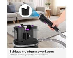 Waszuiger en Tapijtreiniger met Sterke Zuigkracht - 450W Dierenhaarborstel en Slangreinigingsgereedschap