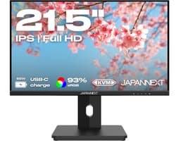 JAPANNEXT Monitor - Full HD USB-C Monitor - 22 inch - USB-C 65w - KVM