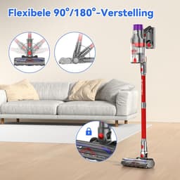 Draadloze Steelstofzuiger - 58KPa 600W Vermogen - 75 Minuten Werkduur - Oplaadbare Afneembare Accu - Geschikt voor Huisdierharen - Tapijt, Auto en Vloer Reiniging - Staande Stofzuiger - Ultrakrachtige Zuigkracht — thumbnail 2
