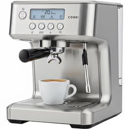 Espressomachine Pro 20 Bar - Piston Koffiemachine Melkopschuimer RVS - Instelbare Extractietemperatuur - Pistonmachine Espresso, Cappuccino & Latte - 2,2 Liter Waterreservoir - COOK-IT — thumbnail 1