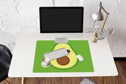 Muismat XXL 80x60 cm - Bureau onderlegger - Bureau mat Avocado - Groen - Speels - Bureaumat - Gaming mousepad xl - Bureaulegger groot - Computer deskmat — thumbnail 5