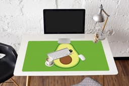 Muismat XXL 120x60 cm - Bureau onderlegger - Bureau mat Avocado - Groen - Speels - Bureaumat - Gaming mousepad xl - Bureaulegger groot - Computer deskmat — thumbnail 5