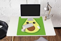 Muismat XXL 80x80 cm - Bureau onderlegger - Bureau mat Avocado - Groen - Speels - Bureaumat - Gaming mousepad xl - Bureaulegger groot - Computer deskmat — thumbnail 5