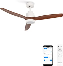 Plafondventilator met wifi, dimbaar licht en stille werking - 132 cm — thumbnail 3