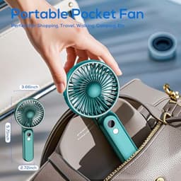Draagbare Mini Handventilator - Oplaadbare USB Ventilator met 5 Snelheden - Opvouwbare Zakventilator voor Kantoor en Outdoor — thumbnail 3