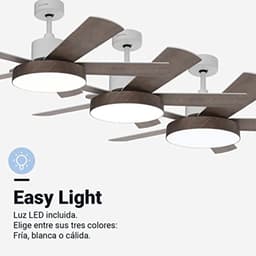 Plafondventilator met LED-lamp en afstandsbediening - 122 cm, 60 W, 6 snelheden, stille DC-motor — thumbnail 4